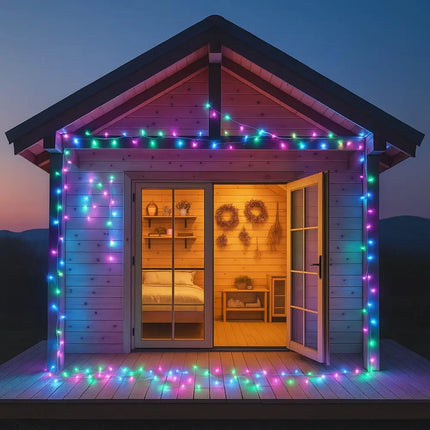 520 LED Connectable Fairy Light Chain Clear Cable - 6 Colour Options