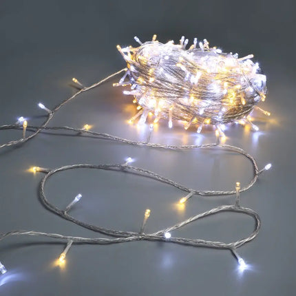 520 LED Connectable Fairy Light Chain Clear Cable - 6 Colour Options