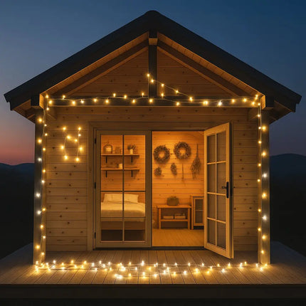 520 LED Connectable Fairy Light Chain Clear Cable - 6 Colour Options