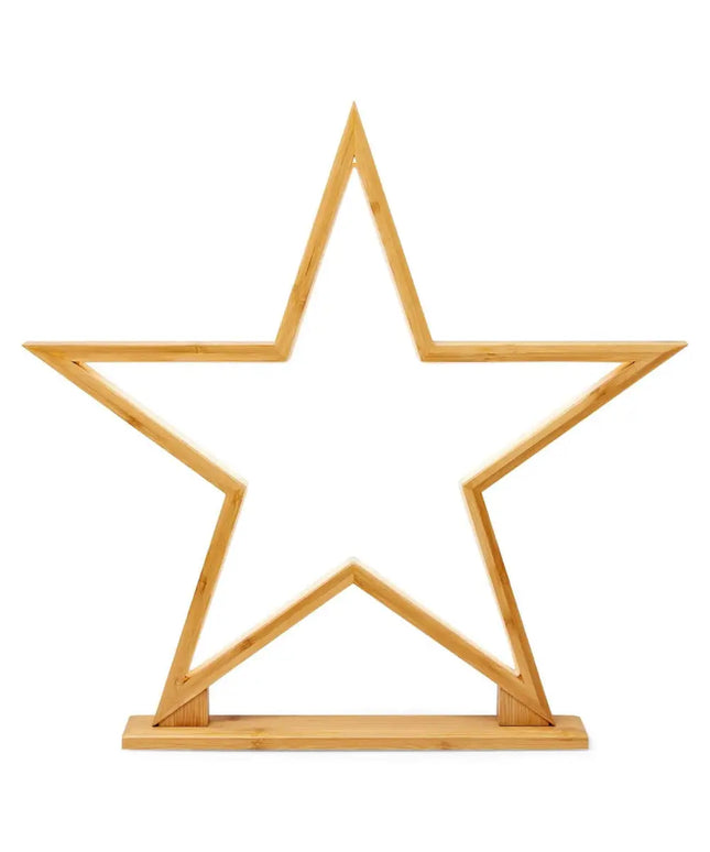 52cm Bamboo Star LED Table Desk Lamp Light Modern Designer - Natural - Home & Garden > Lighting
