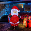 Acrylic Santa with Santa Stop Here Sign - H80cm