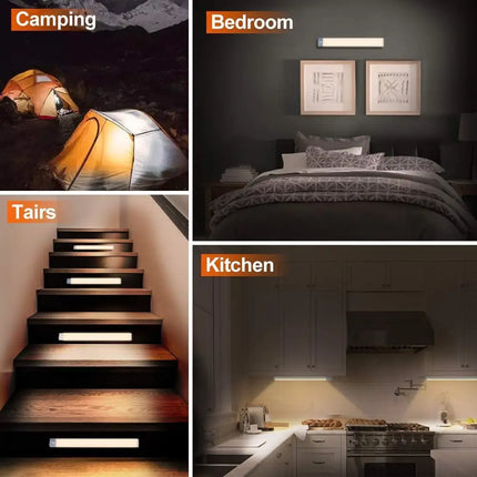 54 LED Rechargeable Under Cabinet Night Lighting for Kitchen and Bedroom (Silver and Yellow Light)-Home & Garden > Lighting-Dropli