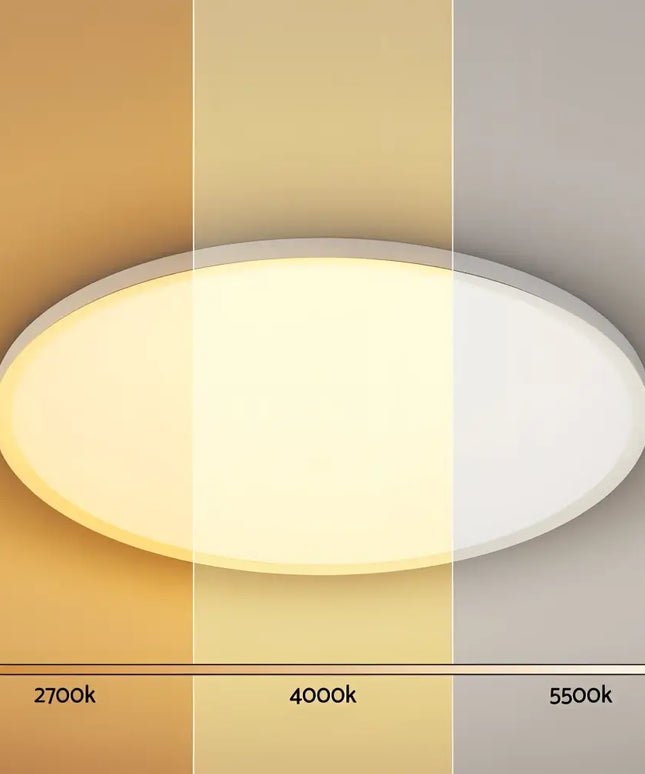 Adjustable color temperature ceiling light from the 54W Tri Colour Ultra-THIN LED Oyster Lamp 60cm