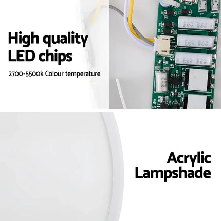 LED ceiling light components from the 54W Tri Colour Ultra-THIN LED Oyster Lamp 60cm