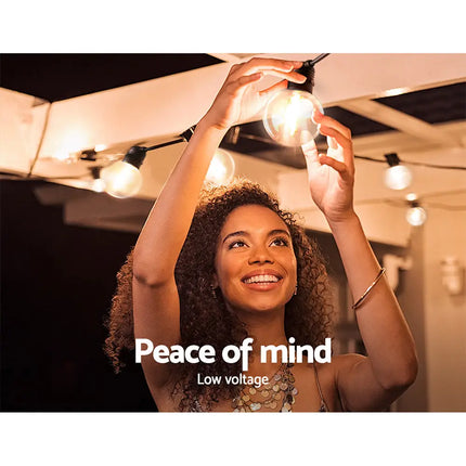 59m Black Festoon String Lights with 60 Bulb Plug in Kit - Occasions > Christmas > Outdoor Decorations & Lights