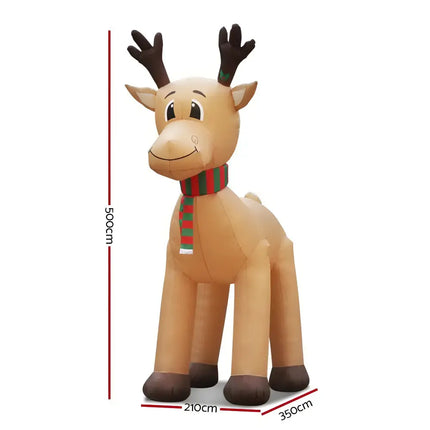 Inflatable reindeer with scarf from 5M Gigantic Christmas Inflatable Reindeer Decorations