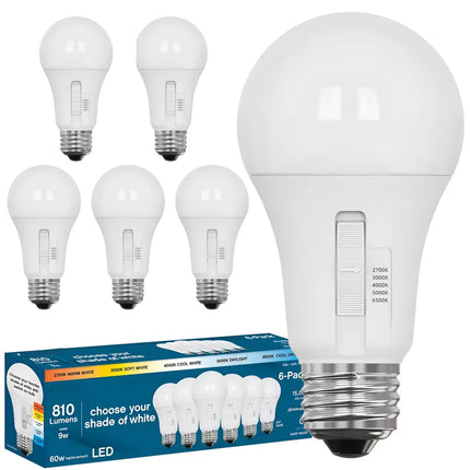 6 Pack 9W 810lm E27 5-CCT Dimmable LED Globe - Home & Garden > Lighting > Light Bulbs