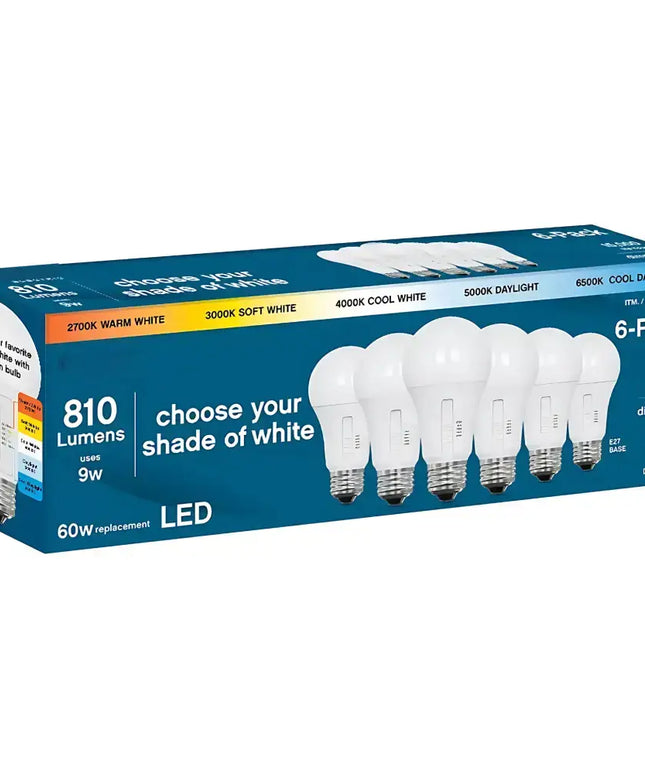 6 Pack 9W 810lm E27 5-CCT Dimmable LED Globe - Home & Garden > Lighting > Light Bulbs