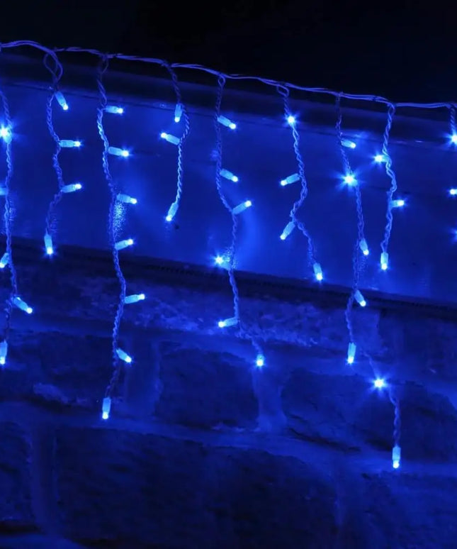 600 Low Voltage Bluetooth Control LED Icicle Fairy Lights 8 Function Christmas Decoration Blue - Occasions > Party