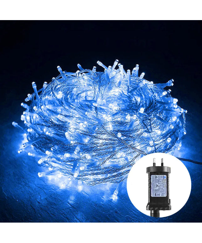 600 Low Voltage Bluetooth Control LED Icicle Fairy Lights 8 Function Christmas Decoration Blue - Occasions > Party