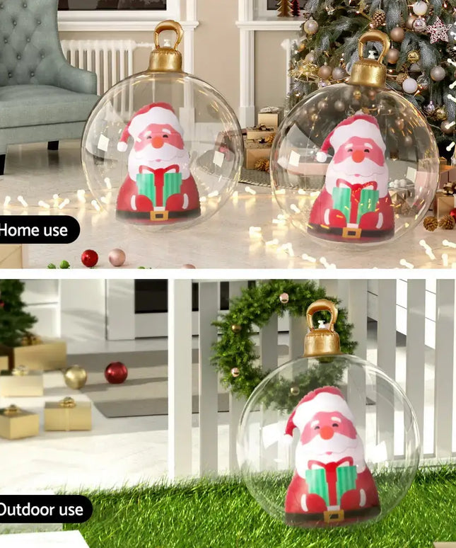60cm Christmas Giant Bauble Inflatable Santa Decoration Clear - Occasions > Christmas > Christmas Decorations