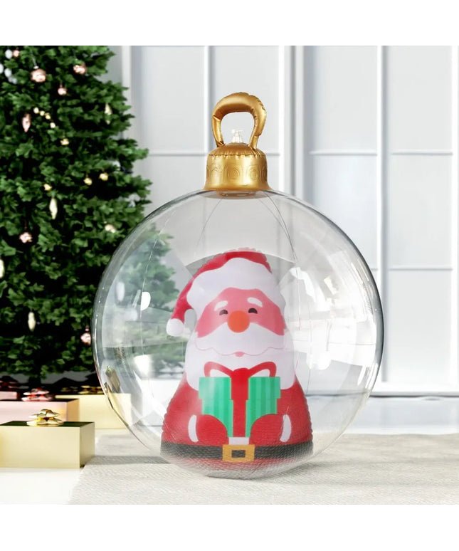 60cm Christmas Giant Bauble Inflatable Santa Decoration Clear - Occasions > Christmas > Christmas Decorations