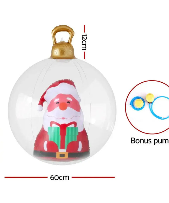 60cm Christmas Giant Bauble Inflatable Santa Decoration Clear - Occasions > Christmas > Christmas Decorations