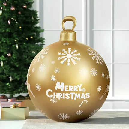 Gold Christmas ornament for outdoor decoration, 60cm Inflatable Ball Bauble