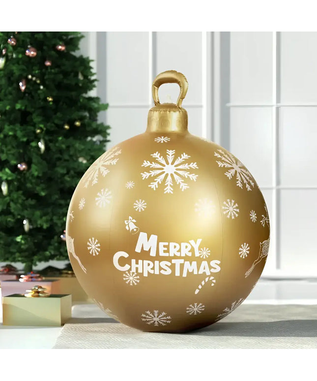 Gold Christmas ornament for outdoor decoration, 60cm Inflatable Ball Bauble