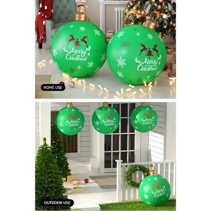 Green Christmas ornament balloons for outdoor decoration with 60cm Inflatable Ball Bauble