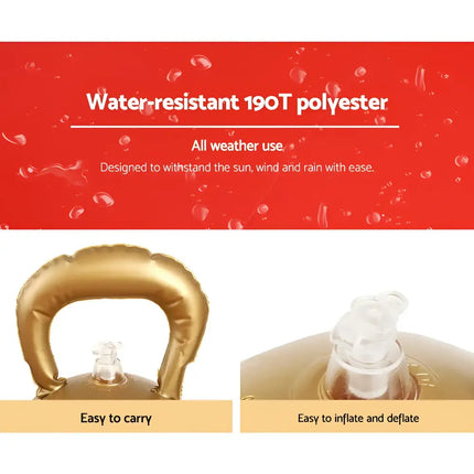 Inflatable gold carry handle on 60cm Christmas Inflatable Ball Bauble outdoor decoration