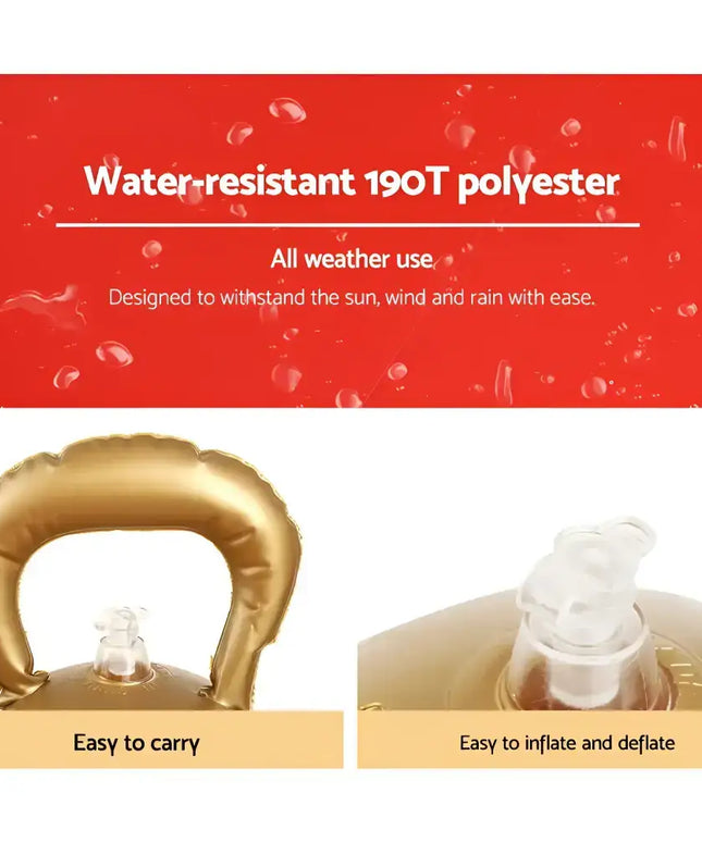 Inflatable gold carry handle on 60cm Christmas Inflatable Ball Bauble outdoor decoration