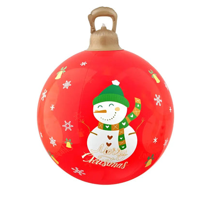 Red Christmas ornament with snowman for 60cm Inflatable Ball LED Snowman Decor