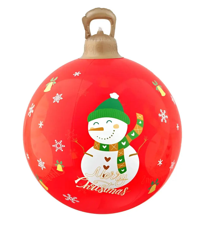 Red Christmas ornament with snowman for 60cm Inflatable Ball LED Snowman Decor