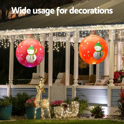 Illuminated Christmas ornament decorations on a 60cm Christmas Inflatable Ball LED Snowman Decor