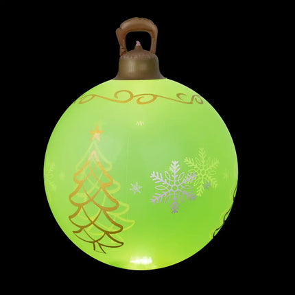 Green Christmas ornament with tree and snowflake designs for 60cm Inflatable Ball LED decoration