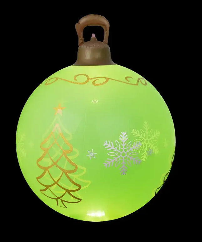 Green Christmas ornament with tree and snowflake designs for 60cm Inflatable Ball LED decoration