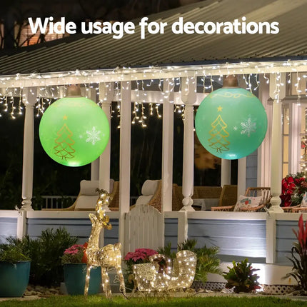 Illuminated Christmas ornament decorations on a 60cm Christmas Inflatable Ball LED Lighted Decoration