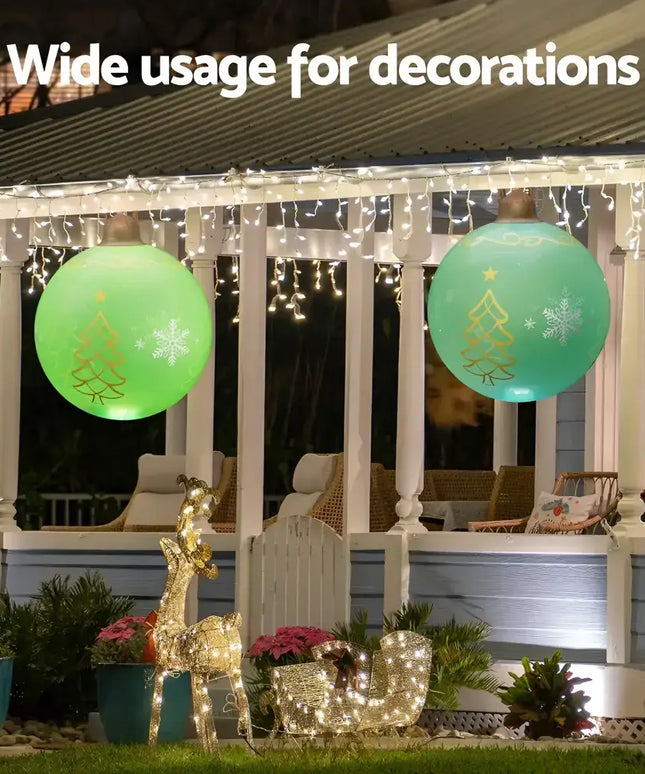 Illuminated Christmas ornament decorations on a 60cm Christmas Inflatable Ball LED Lighted Decoration