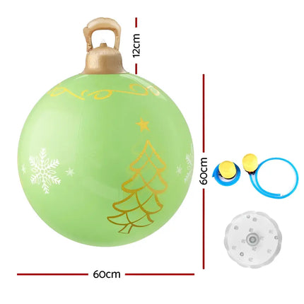 Green Christmas ornament with gold accents for 60cm LED illuminated inflatable decoration