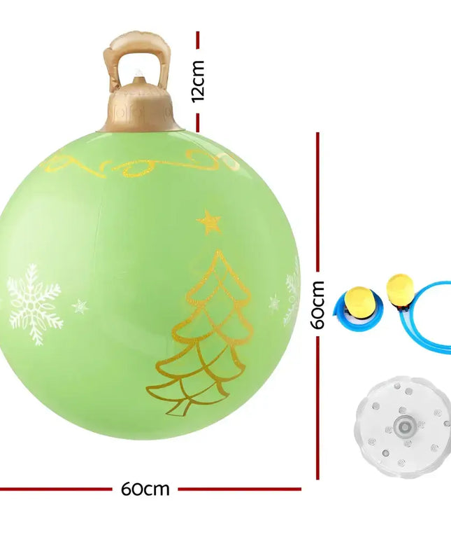 Green Christmas ornament with gold accents for 60cm LED illuminated inflatable decoration