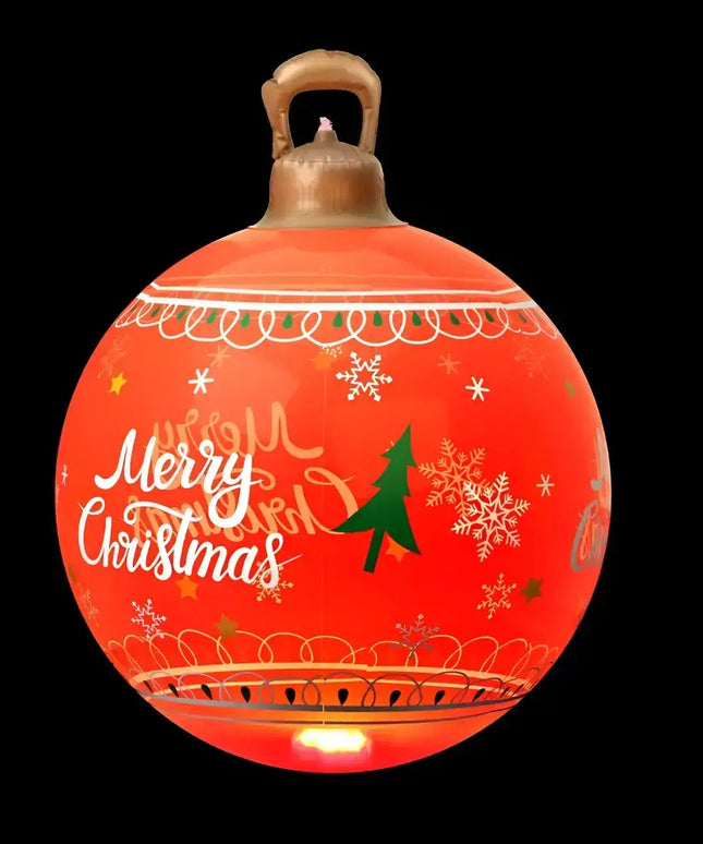 Illuminated red Christmas ornament from 60cm Christmas Inflatable Ball LED Decoration