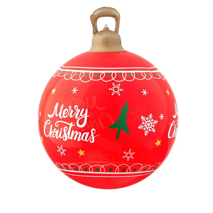 Red Christmas ornament as part of 60cm Christmas Inflatable Ball Led Illuminated Decoration Red