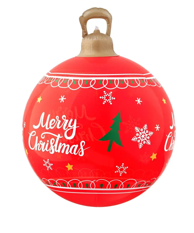 Red Christmas ornament as part of 60cm Christmas Inflatable Ball Led Illuminated Decoration Red