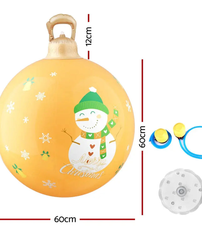 60cm Christmas Inflatable Ball Led Illuminated Snowman Xmas Decor - Occasions > Christmas > Christmas Decorations