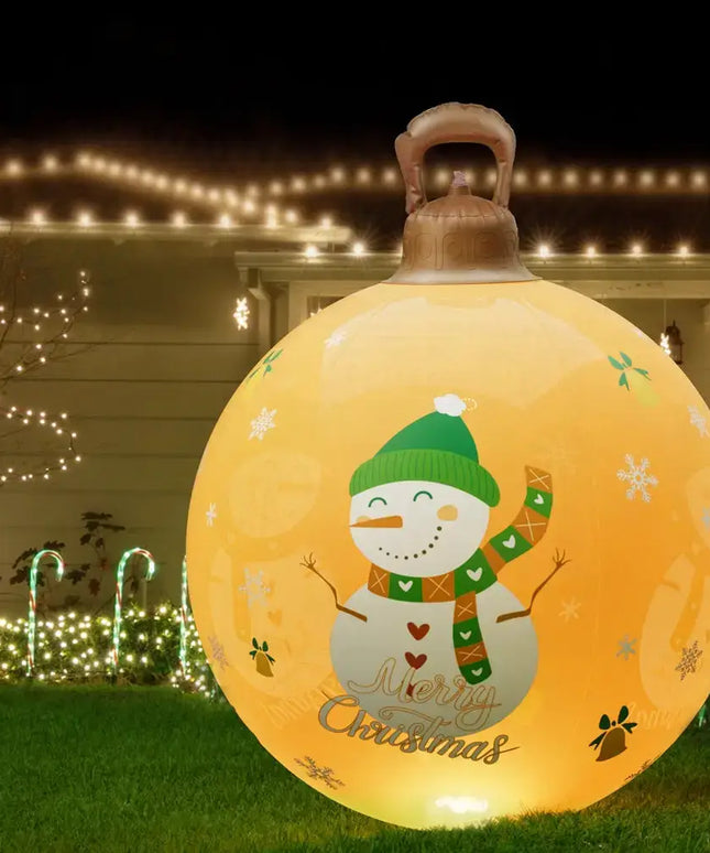 60cm Christmas Inflatable Ball Led Illuminated Snowman Xmas Decor - Occasions > Christmas > Christmas Decorations