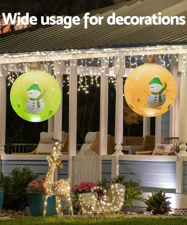 60cm Christmas Inflatable Ball Led Illuminated Snowman Xmas Decor - Occasions > Christmas > Christmas Decorations