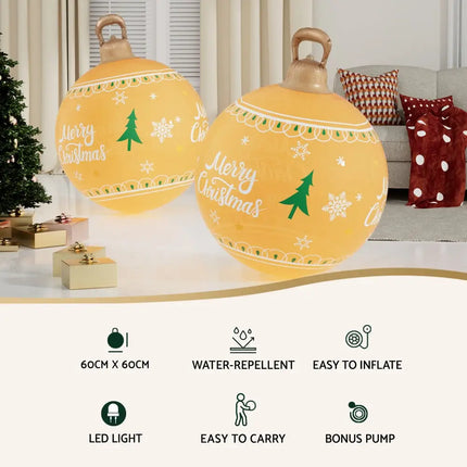 60cm Christmas Inflatable Ball Led Illuminated Xmas Decoration - Occasions > Christmas > Christmas Decorations