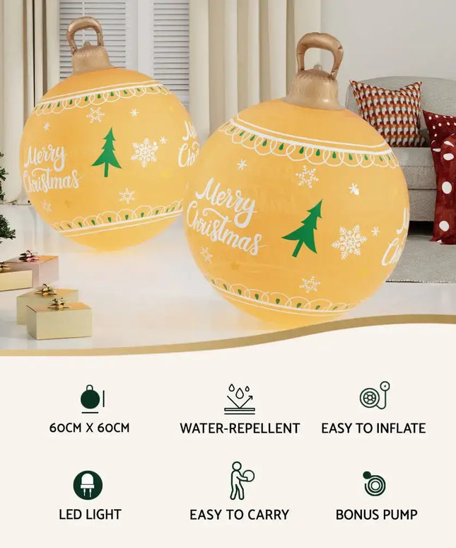 60cm Christmas Inflatable Ball Led Illuminated Xmas Decoration - Occasions > Christmas > Christmas Decorations
