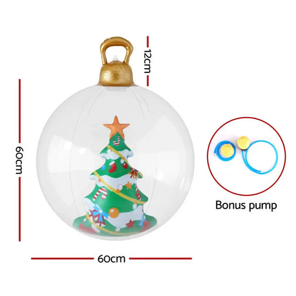 60cm Christmas Inflatable Ball Tree Decoration Giant Bauble Clear - Occasions > Christmas > Christmas Decorations