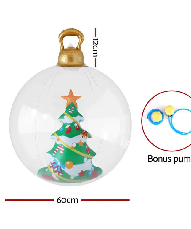 60cm Christmas Inflatable Ball Tree Decoration Giant Bauble Clear - Occasions > Christmas > Christmas Decorations