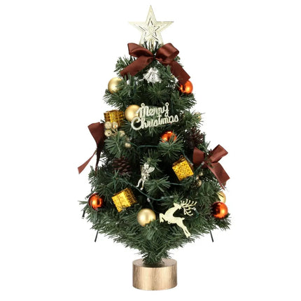 Decorated 60CM Tabletop LED Christmas Tree with festive ornaments and lights