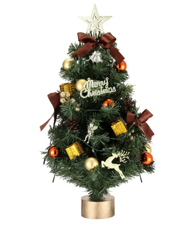 Decorated 60CM Tabletop LED Christmas Tree with festive ornaments and lights