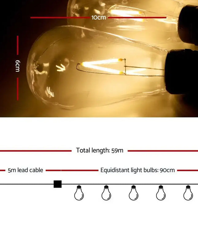 60PCS LED Festoon String Lights Outdoor-Occasions > Christmas-Dropli