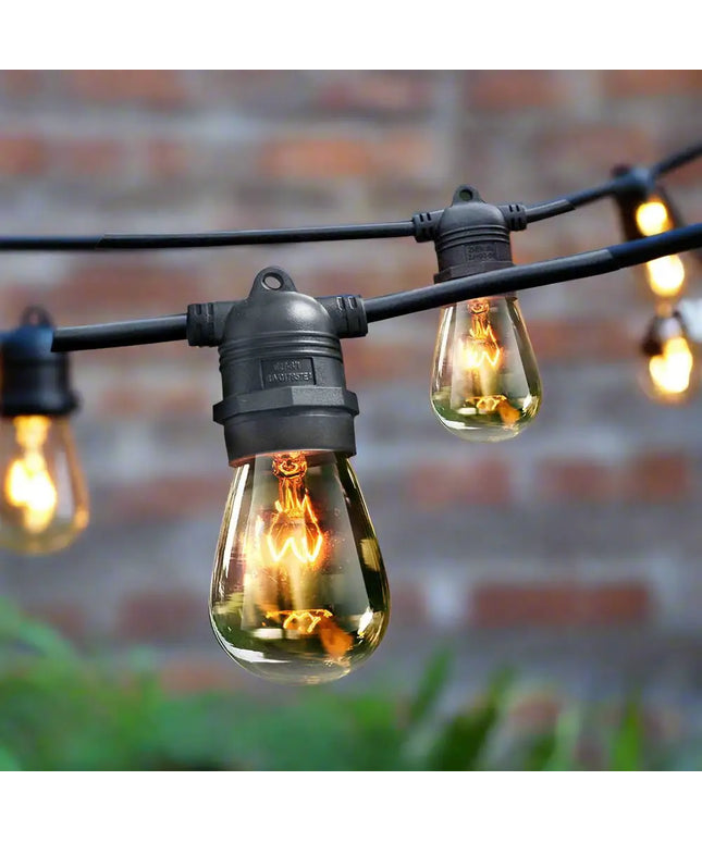 65m Black Festoon String Lights with 70 Bulb Plug in Kit - Occasions > Lights