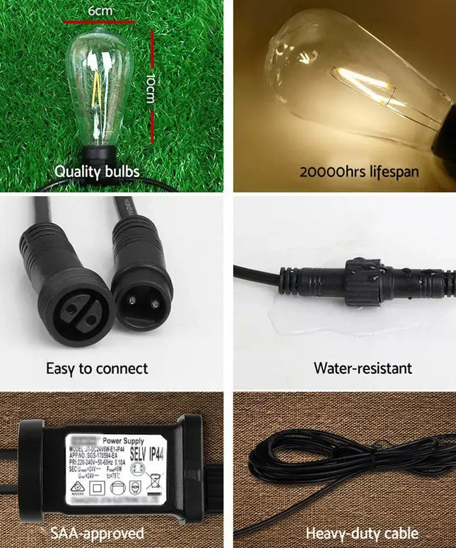 68m 70 LED Festoon String Lighting Kit-Occasions > Lights-Dropli