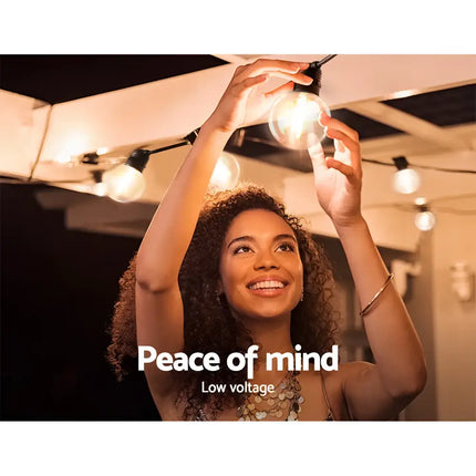 Black Festoon String Lights with 70 bulbs for outdoor decorative illumination