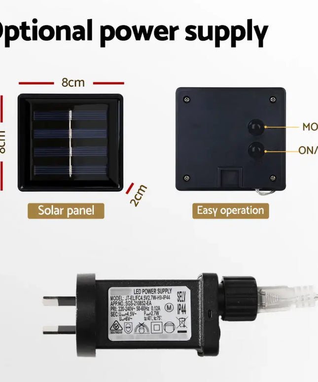 6M Christmas Icicle Light Solar White LED - Occasions > Christmas > Outdoor Decorations & Lights