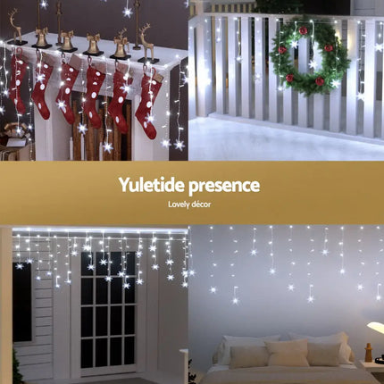 6M Christmas Icicle Light Solar White LED - Occasions > Christmas > Outdoor Decorations & Lights