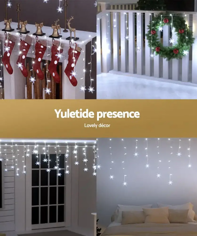 6M Christmas Icicle Light Solar White LED - Occasions > Christmas > Outdoor Decorations & Lights